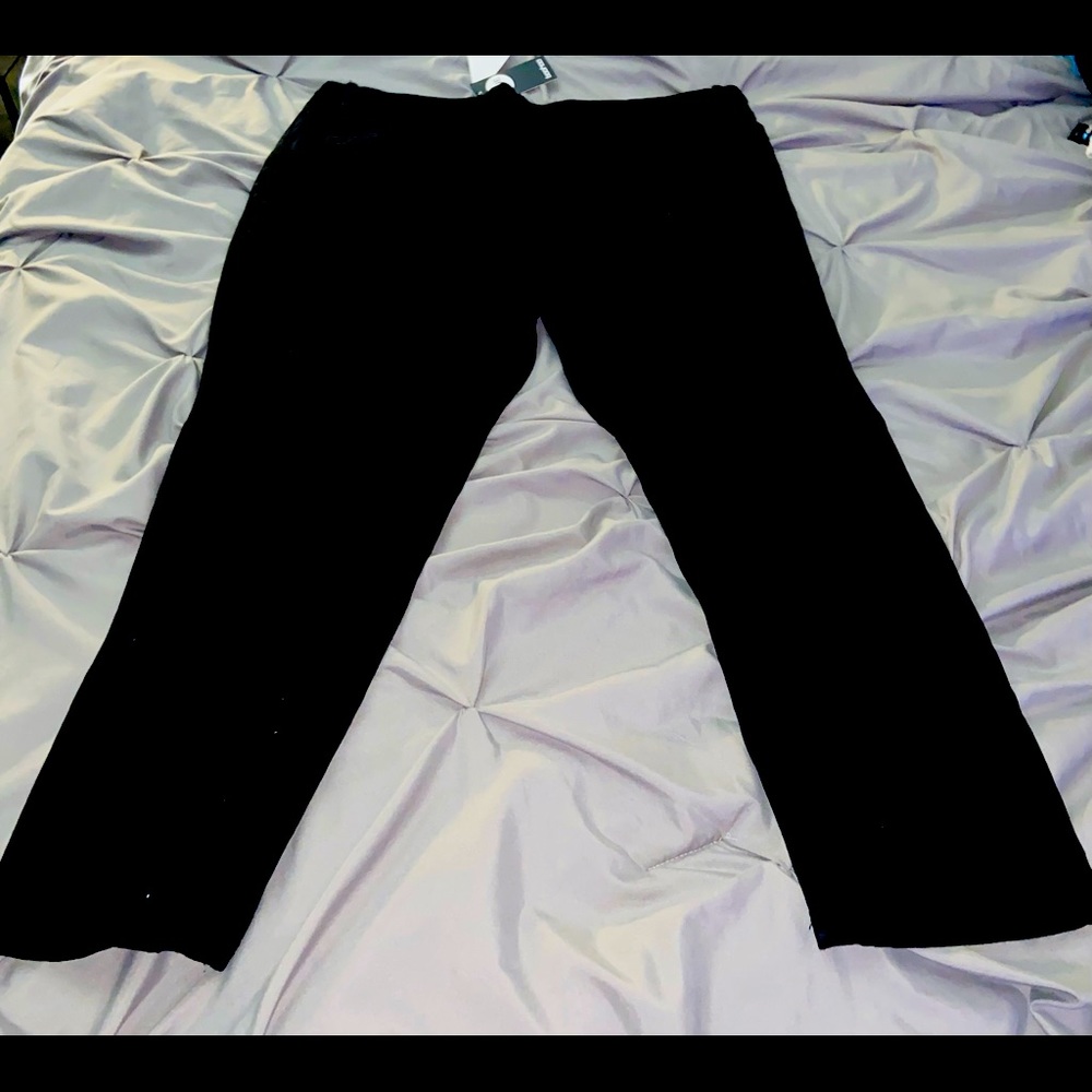 BOOHOO Black Plus Button Front Waist Skinny Jeans